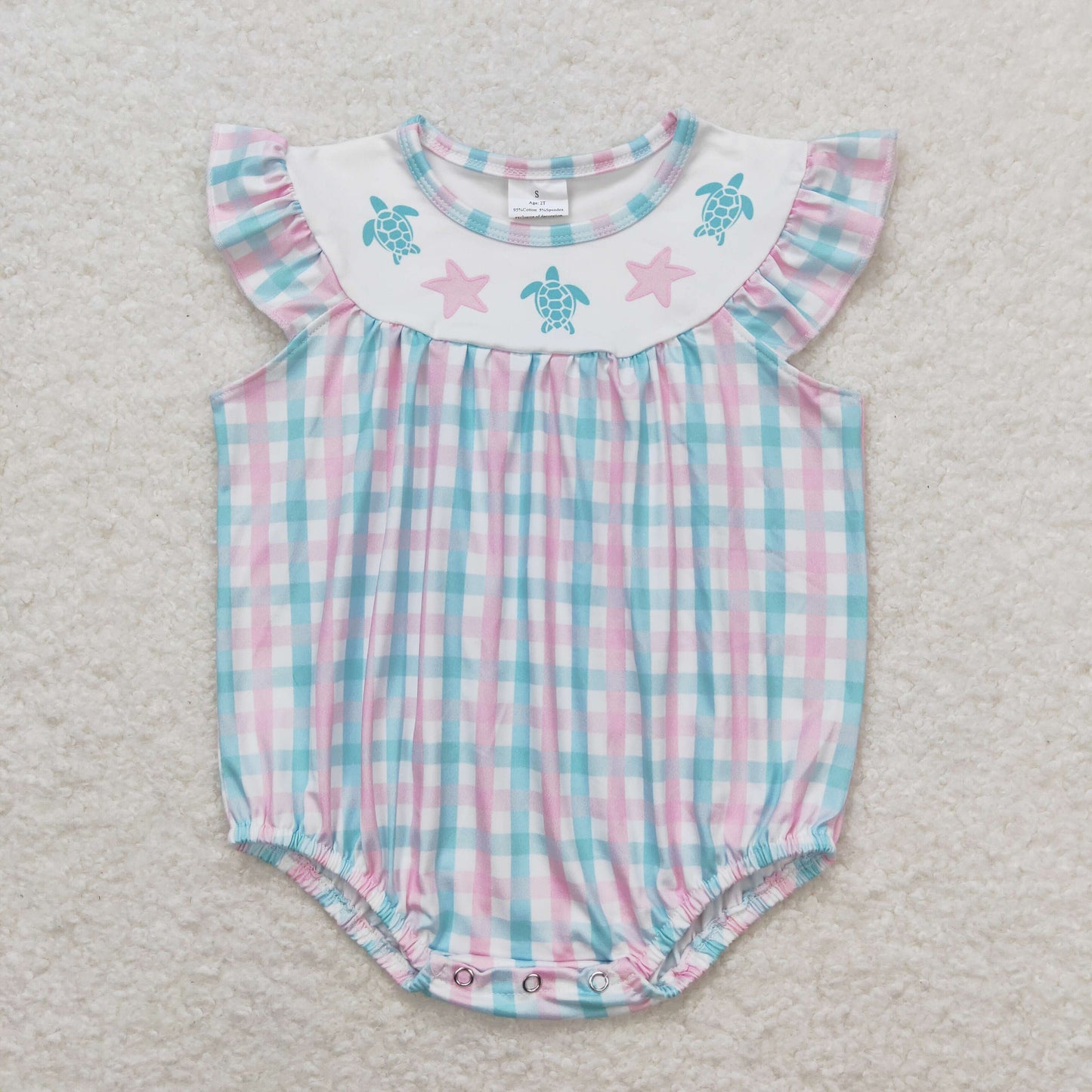 SR1412 baby girl clothes sea turtle shell toddler girl summer bubble