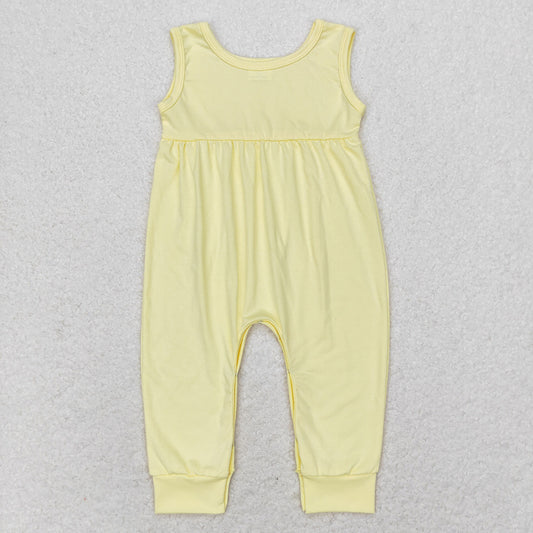 SR1447 Yellow baby kids cotton summer rompers