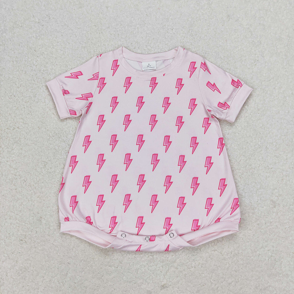 SR1557 Baby girls western pink lighten summer rompers
