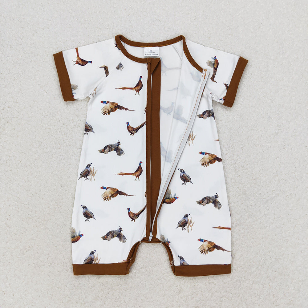 SR1657 baby clothes wild bird boys summer zip rompers