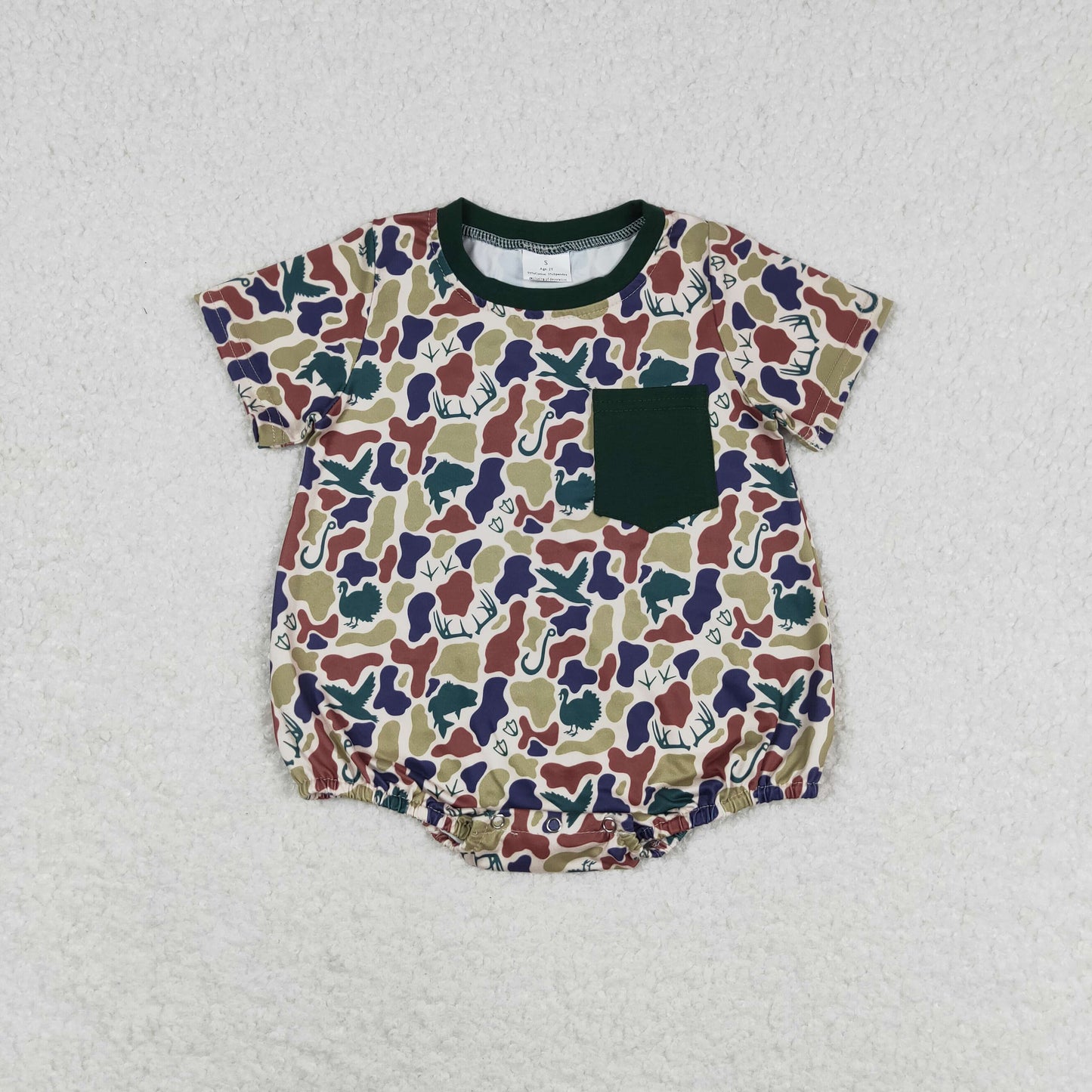 SR1659 baby boy clothes duck deer camouflage toddler summer bubble rompers