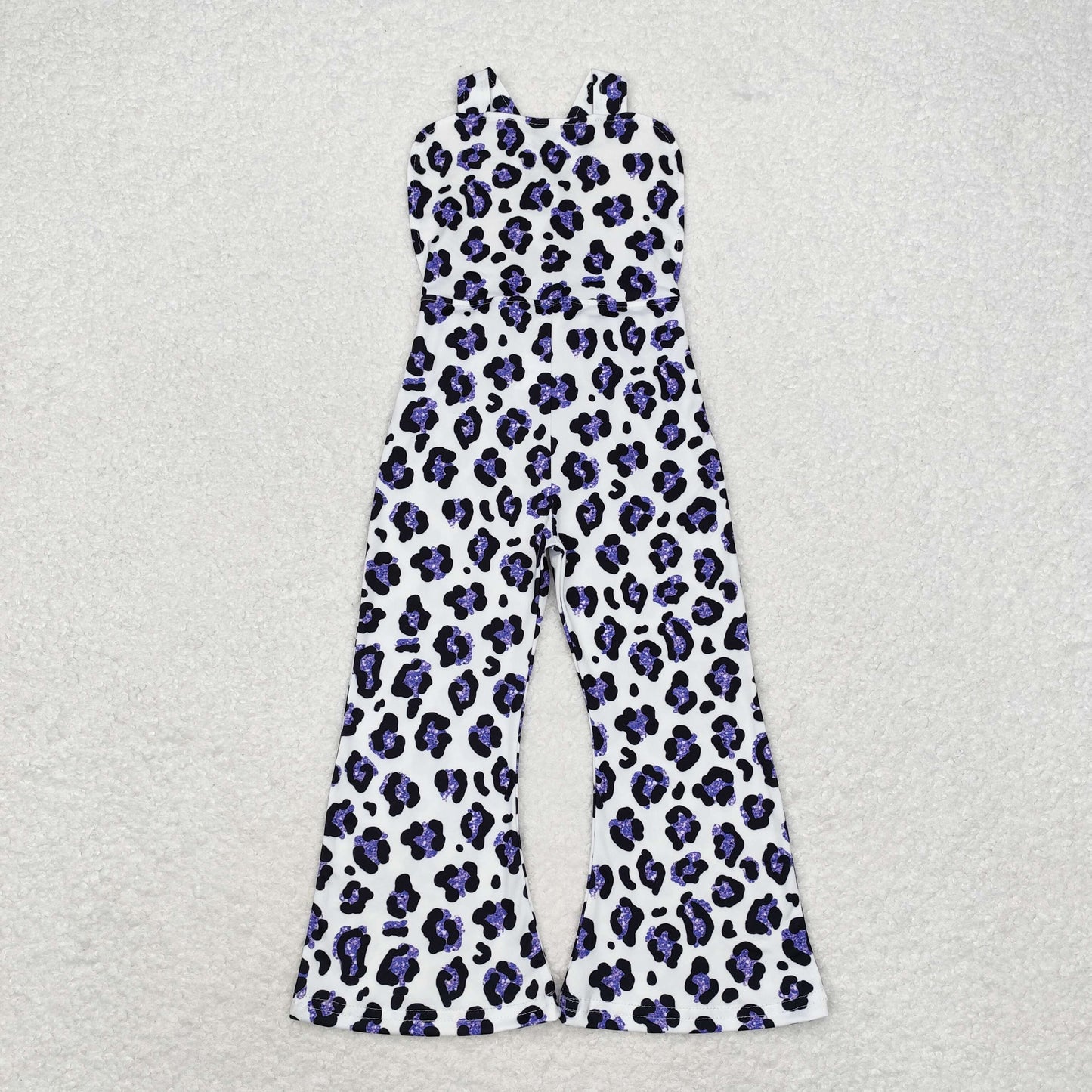 SR1932 baby girl clothes purple leopard print baby girl jumpsuit