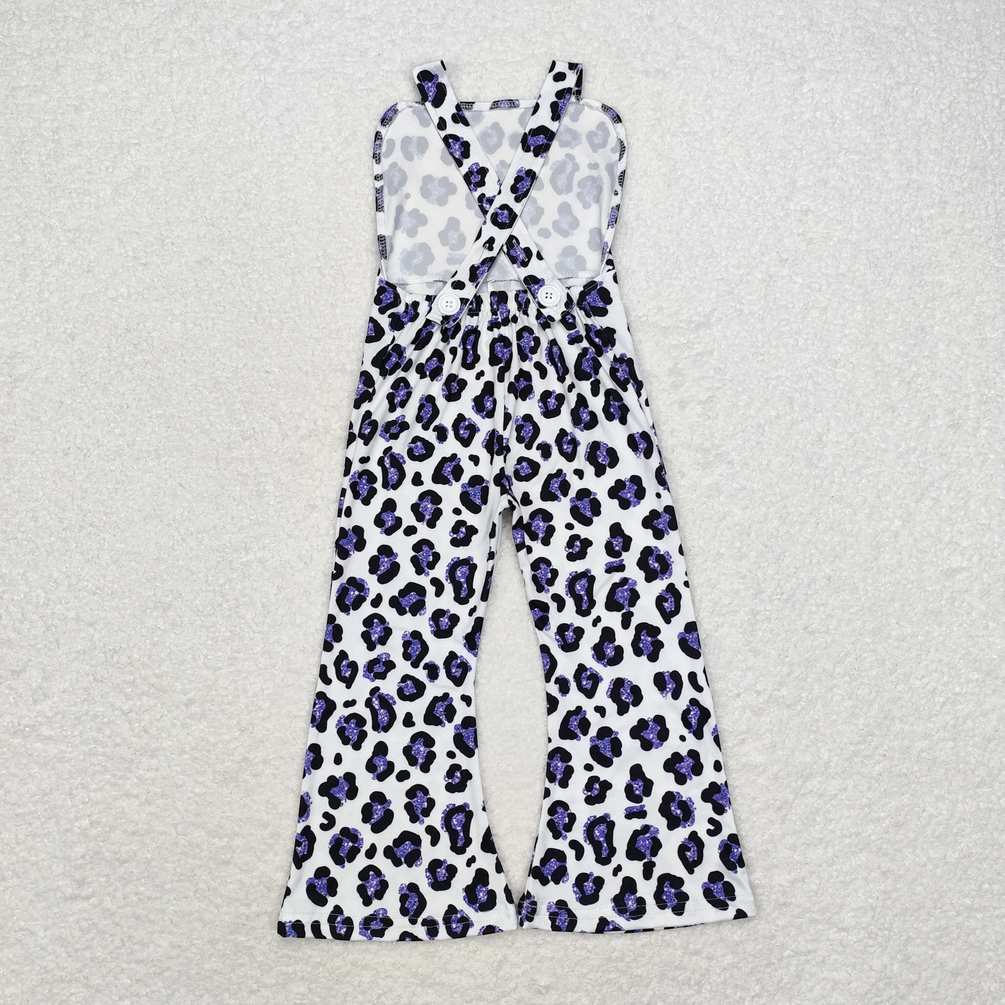 SR1932 baby girl clothes purple leopard print baby girl jumpsuit