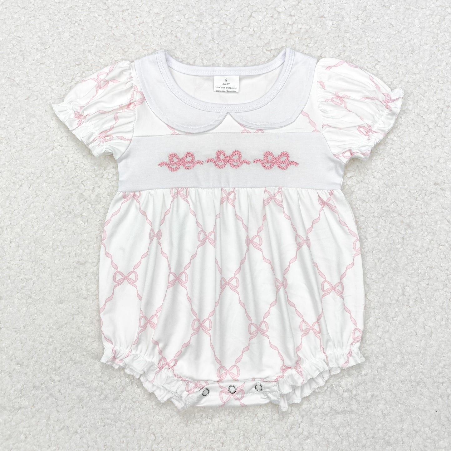 SR1967 baby girl clothes embroidery bows girl summer bubble