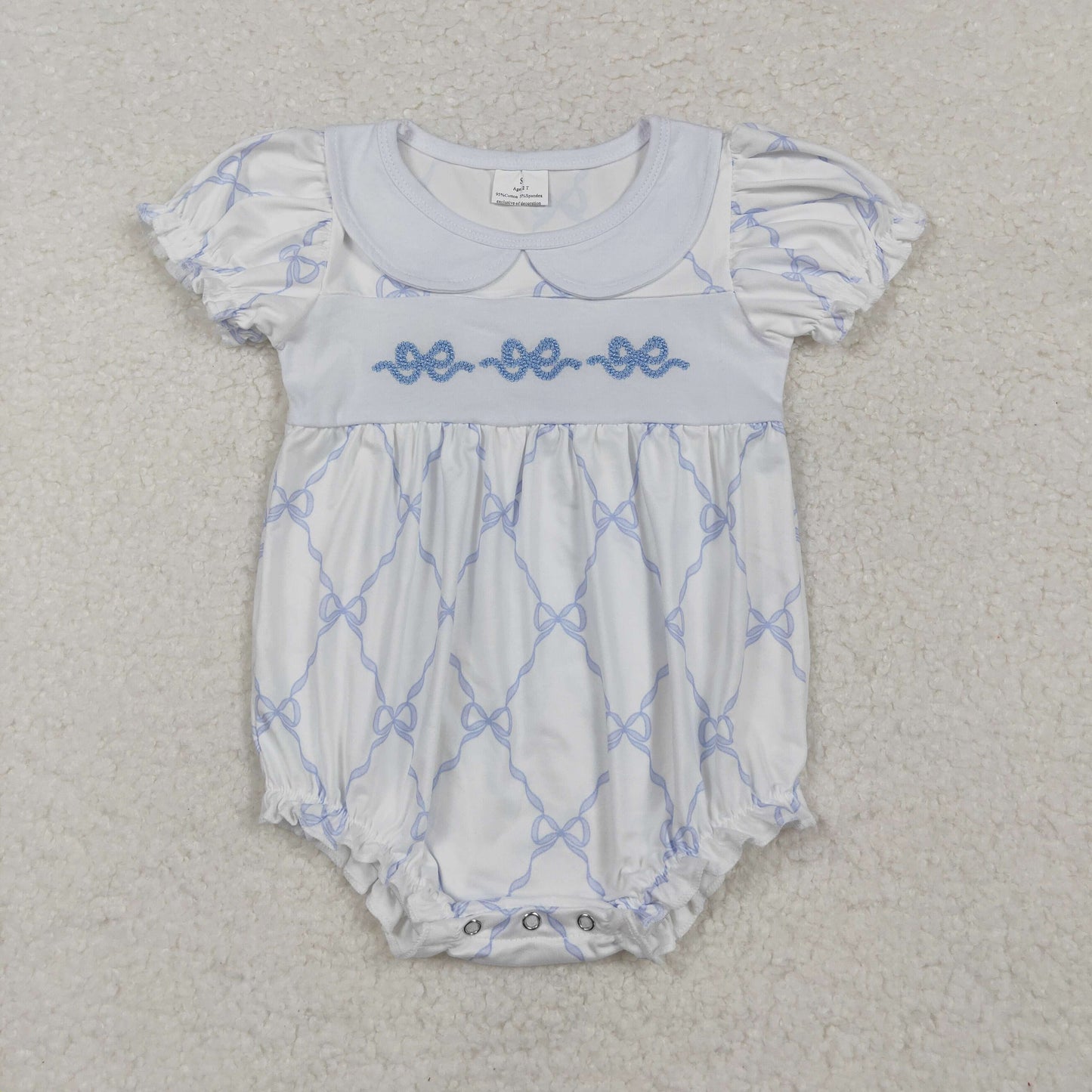 SR1969 baby girl clothes embroidery bows girl summer bubble