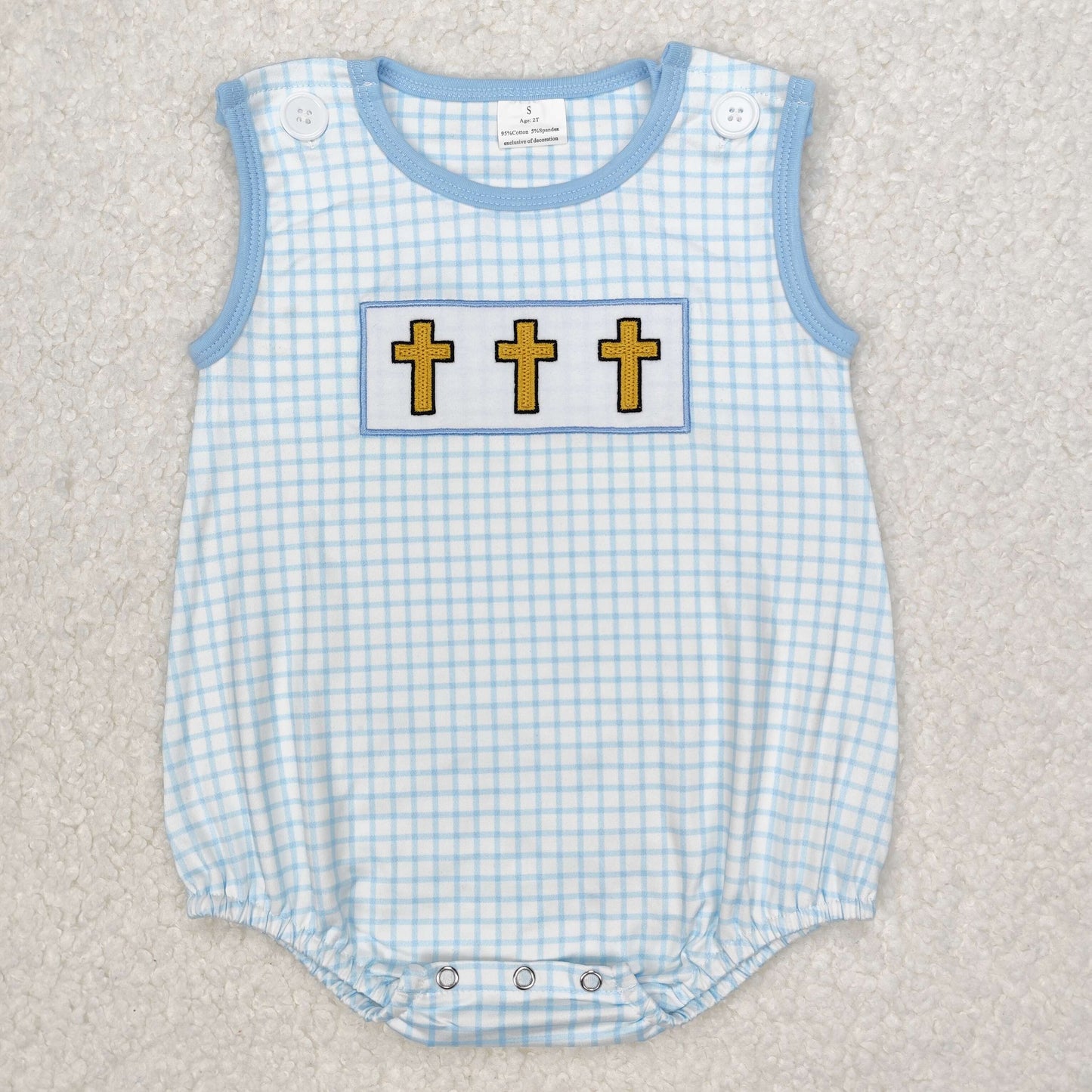 SR2505 baby boy clothes embroidery cross boy easter summer bubble