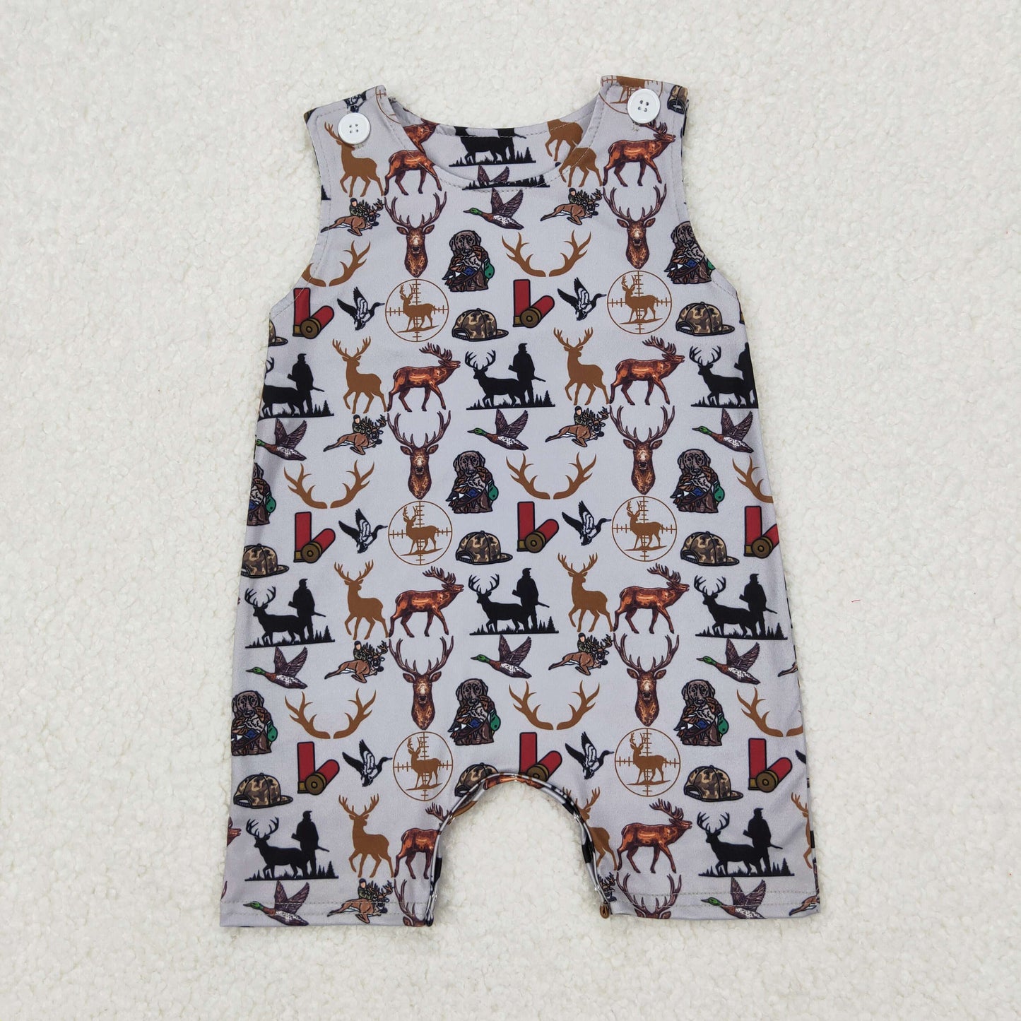 Sibling Baby Boys Dog Deer Camo Long Sleeve Zip Pullovers Tops Rompers