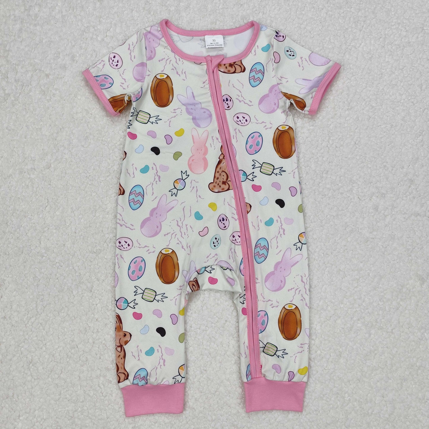 SR2712 baby girl clothes rabbit toddler girl easter summer romper
