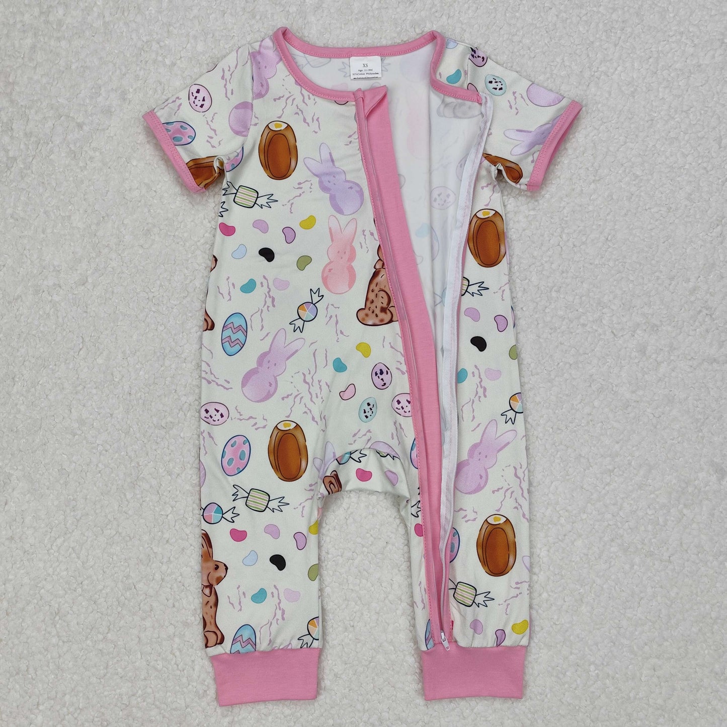 SR2712 baby girl clothes rabbit toddler girl easter summer romper