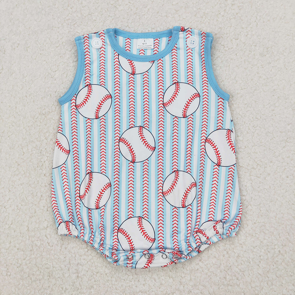 Sibling Baby Boys Baseball Stripes Rompers Outfits Sets