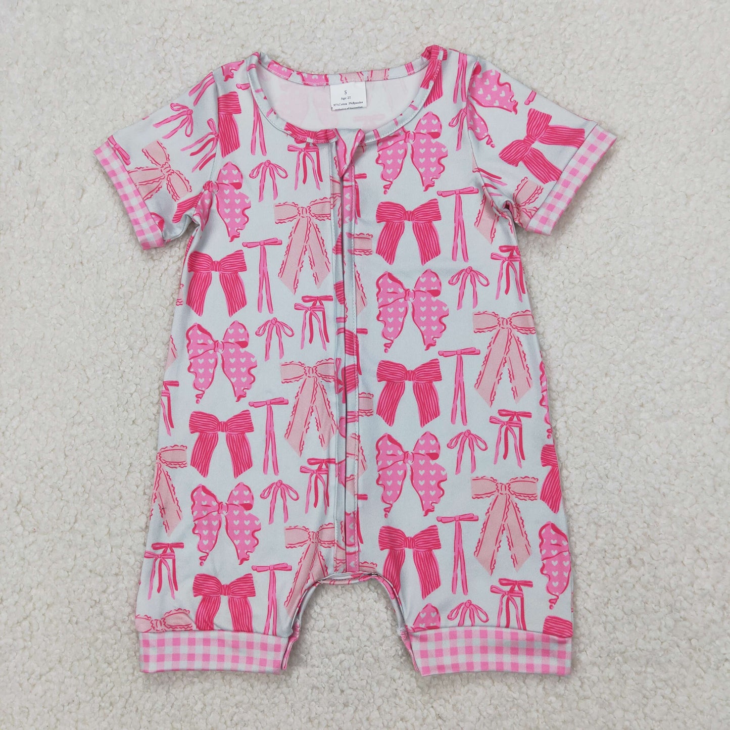 Sibling Adult Women Baby Girls Pink Bows Pockets Jumpsuits Rompers Pajamas Sets