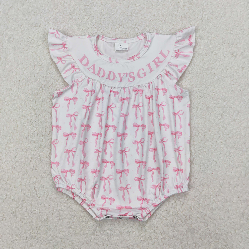 Sibling Baby Girls Daddy's Girl Bows Rompers Dresses