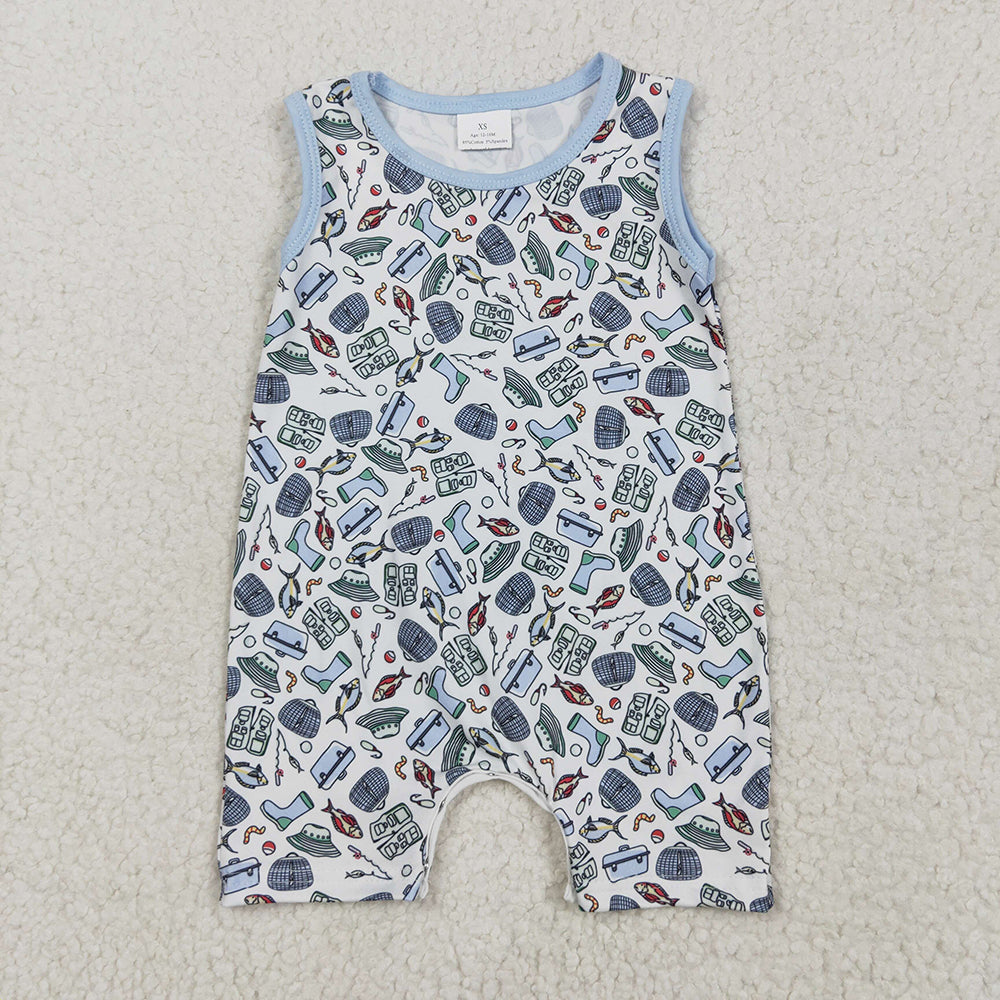 SR2900 baby boys Fishing Boots Sleeveless rompers