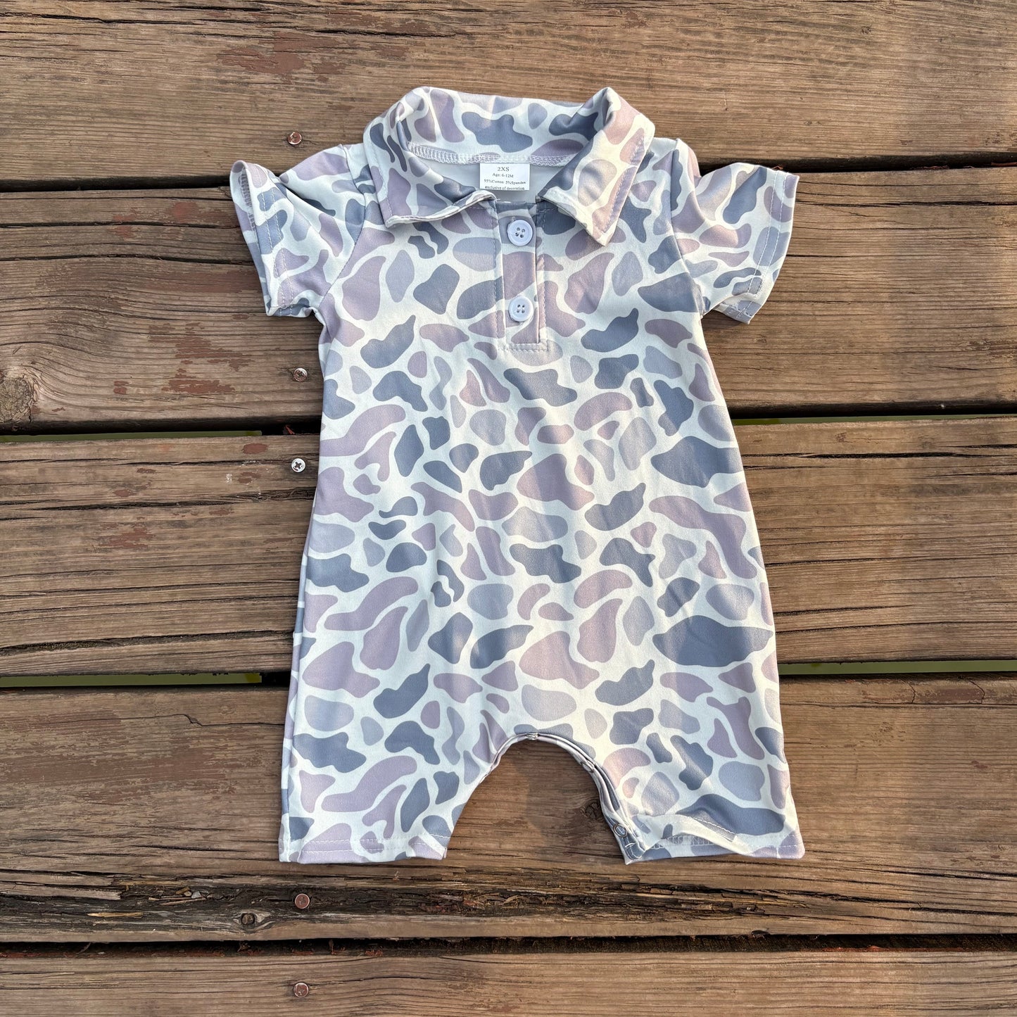 SR2973 baby boy clothes old school grey camouflage toddler summer bubble rompers