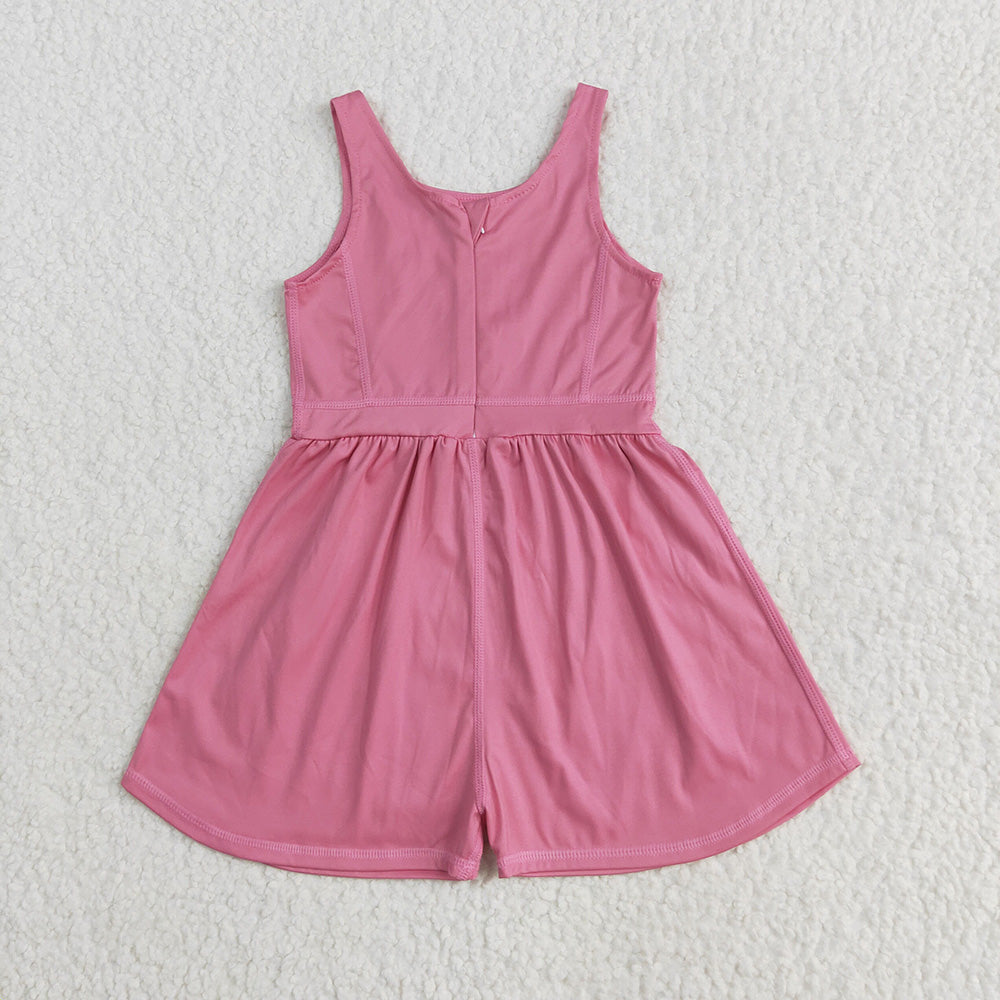 SR3024 toddler girl clothes Light Pink athletic summer yoga jumpsuits