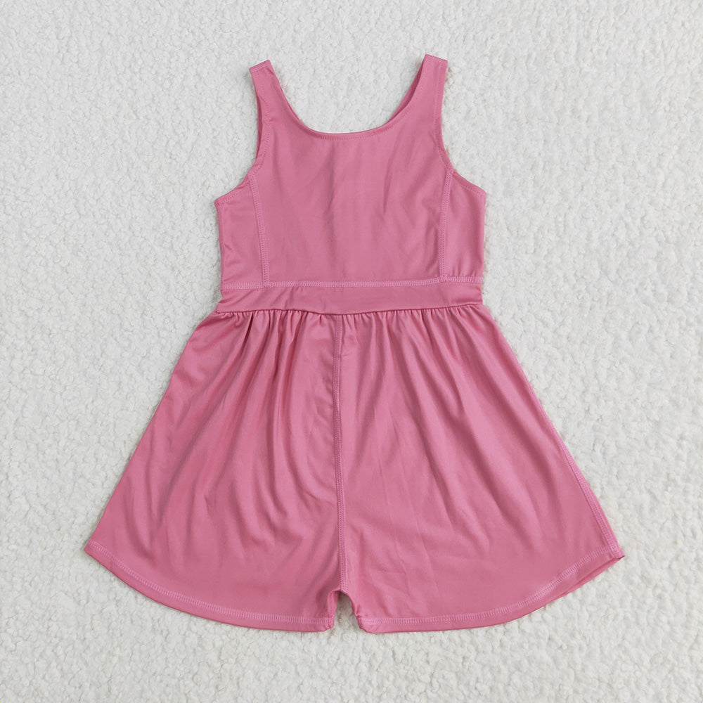 SR3024 toddler girl clothes Light Pink athletic summer yoga jumpsuits
