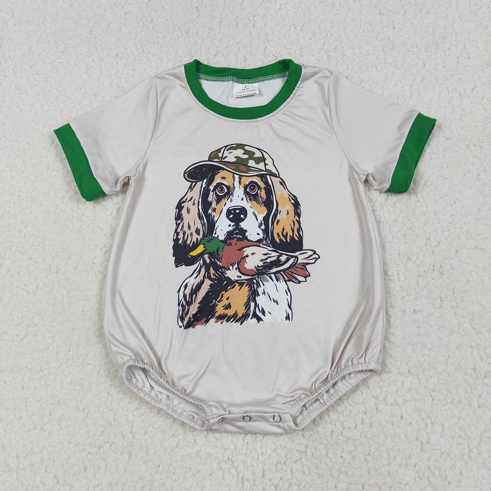 sr3091 baby boys dog fishing hunting short sleeve rompers