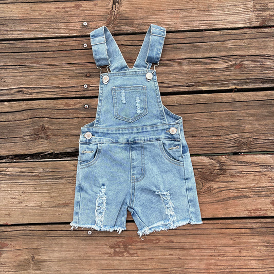 suspender blue overall western jeans