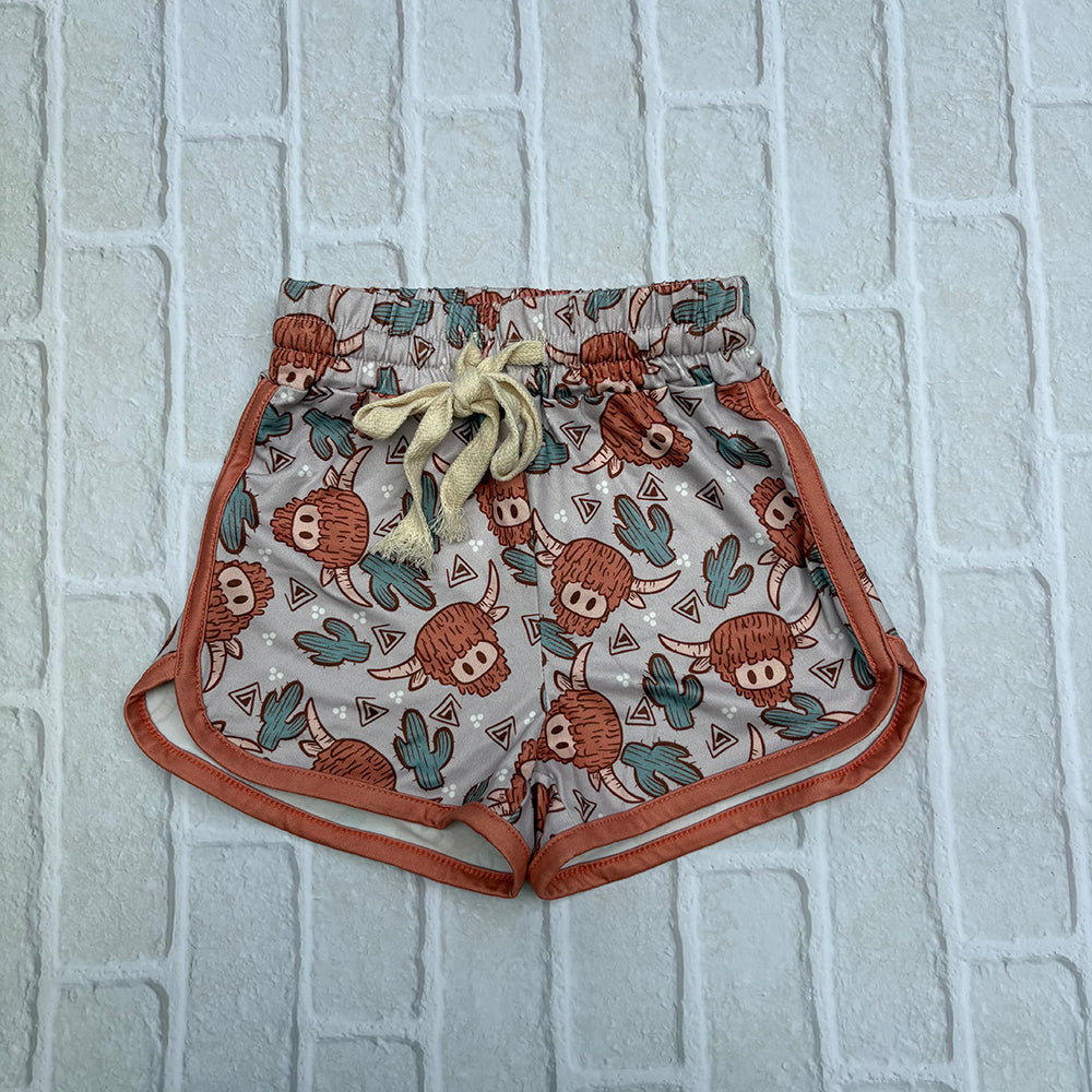 girls cow head printed shorts SS0089