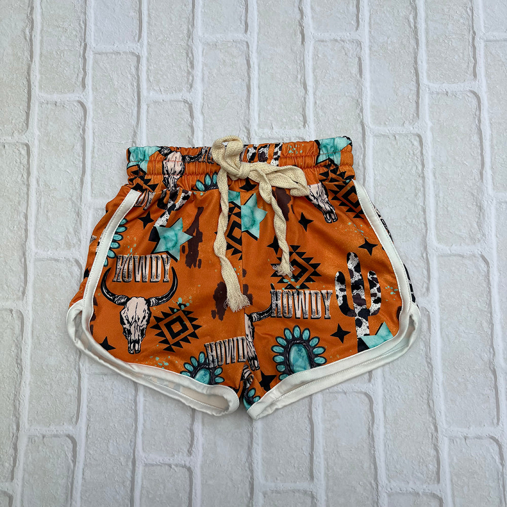 girls gem printed brown shorts SS0090