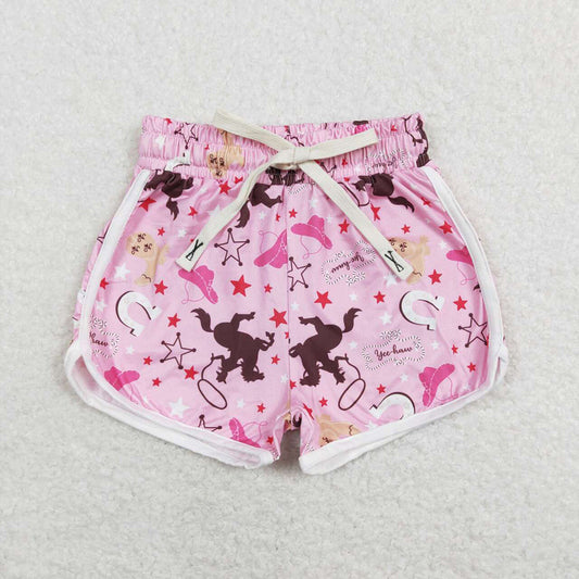 girls Pink Rodeo Horse Western shorts SS0125
