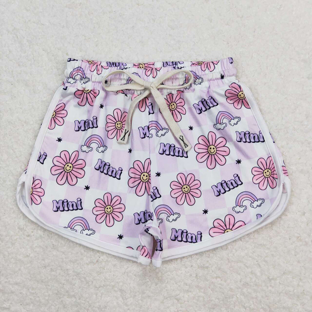 girls Pink Flowers Mini Western shorts SS0171