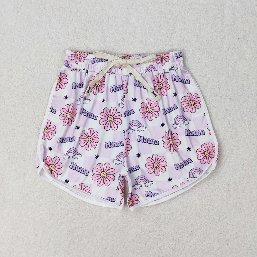 SS0172 adult women daisy rainbow pink shorts