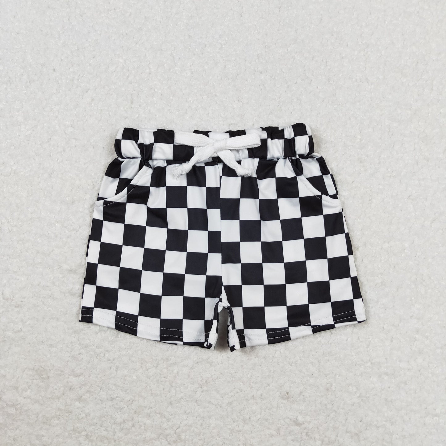 Sibling Baby Girls Pink Black Plaid Summer Shorts Bottoms