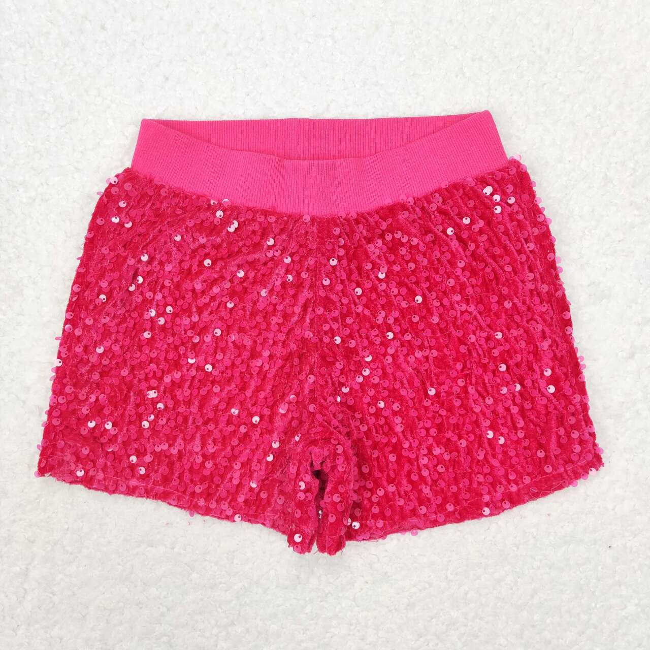 girls hot pink sequin shorts SS0351