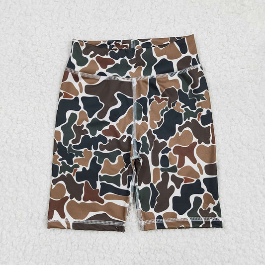 SS0534 baby clothes girls brown camouflage biking yoga shorts