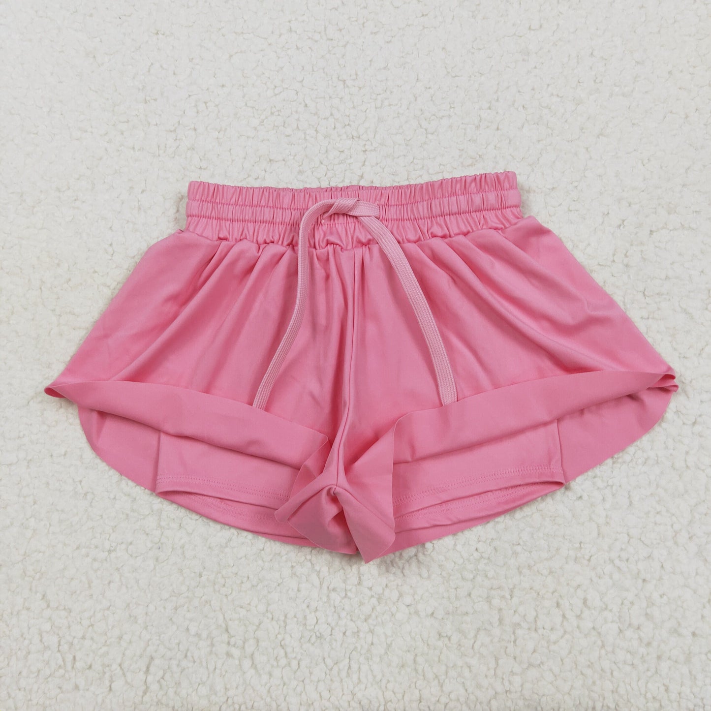 SS0546 Baby Girls Pink Yoga Active Ruffle Shorts Bottom