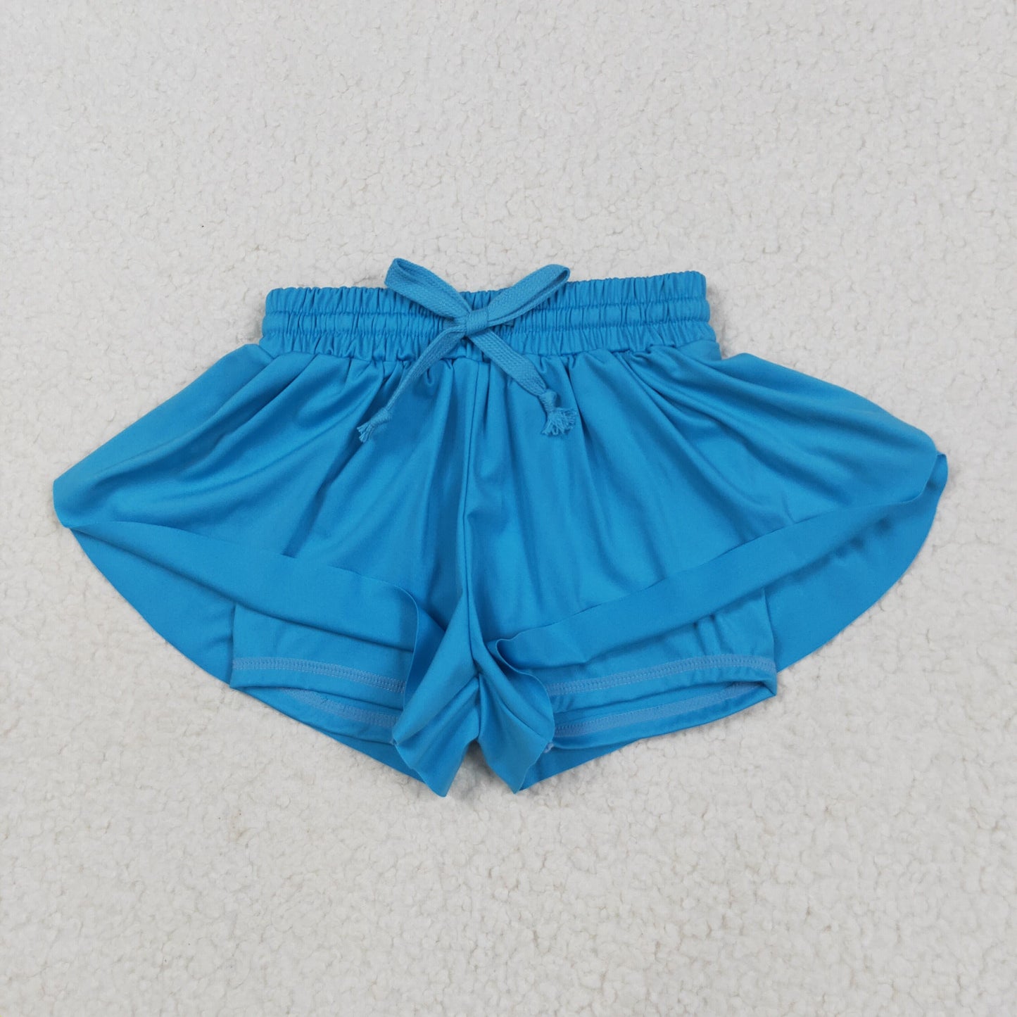 SS0549 Baby Girls Blue Yoga Active Ruffle Shorts Bottom