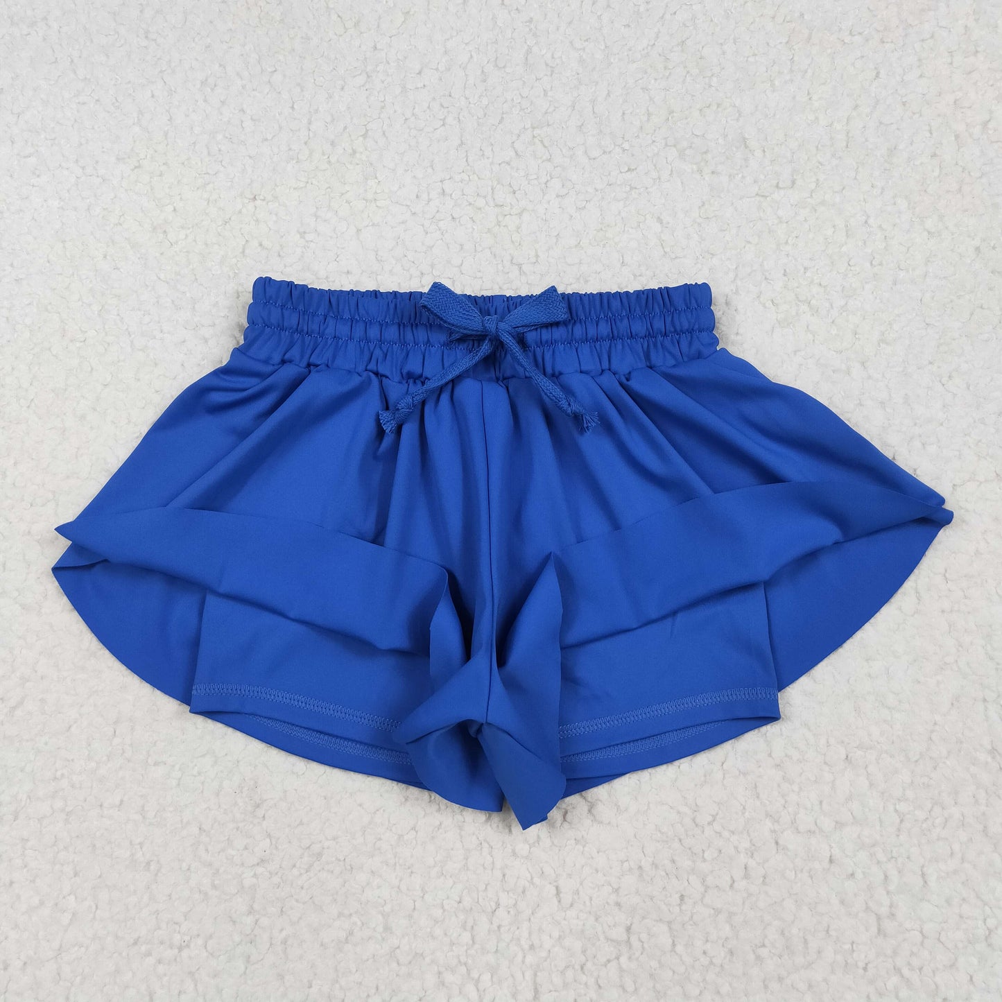 SS0552 Baby Girls Hot Blue Yoga Active Ruffle Shorts Bottom