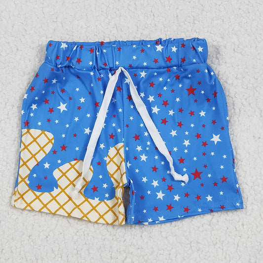SS0611 Baby boys blue stars sprinkles pockets shorts bottoms