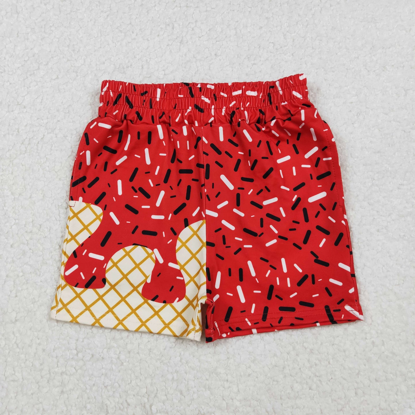 Sibling Baby Boys Girls Red Drip Sprinkles Team Hoodies Shorts Knee Length Dresses