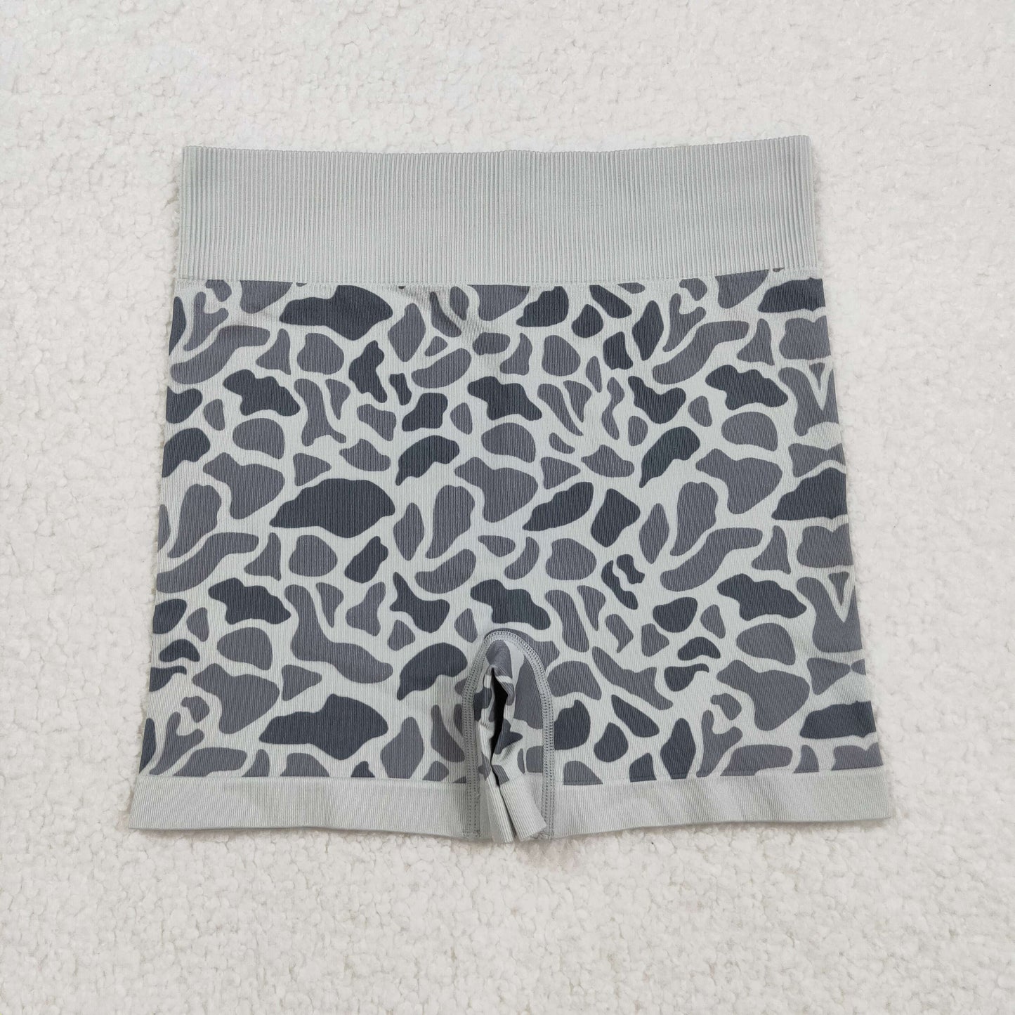 SS0643 Adult Women Grey Camo Thick Fabric Shorts Bottom