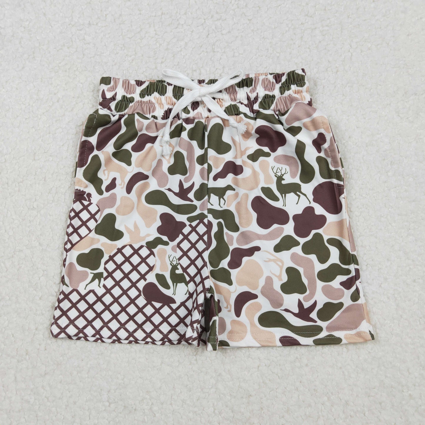 Sibling Baby Boys Camo Drip Pockets Southern Hunting Shorts Bottom