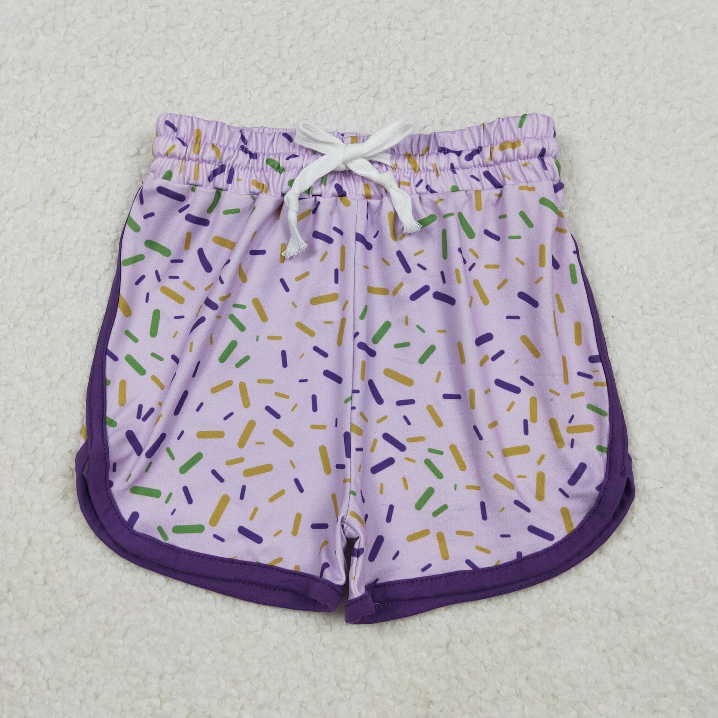 SS0656 Baby Girls Mardigras Sprinkles Team Shorts Bottom