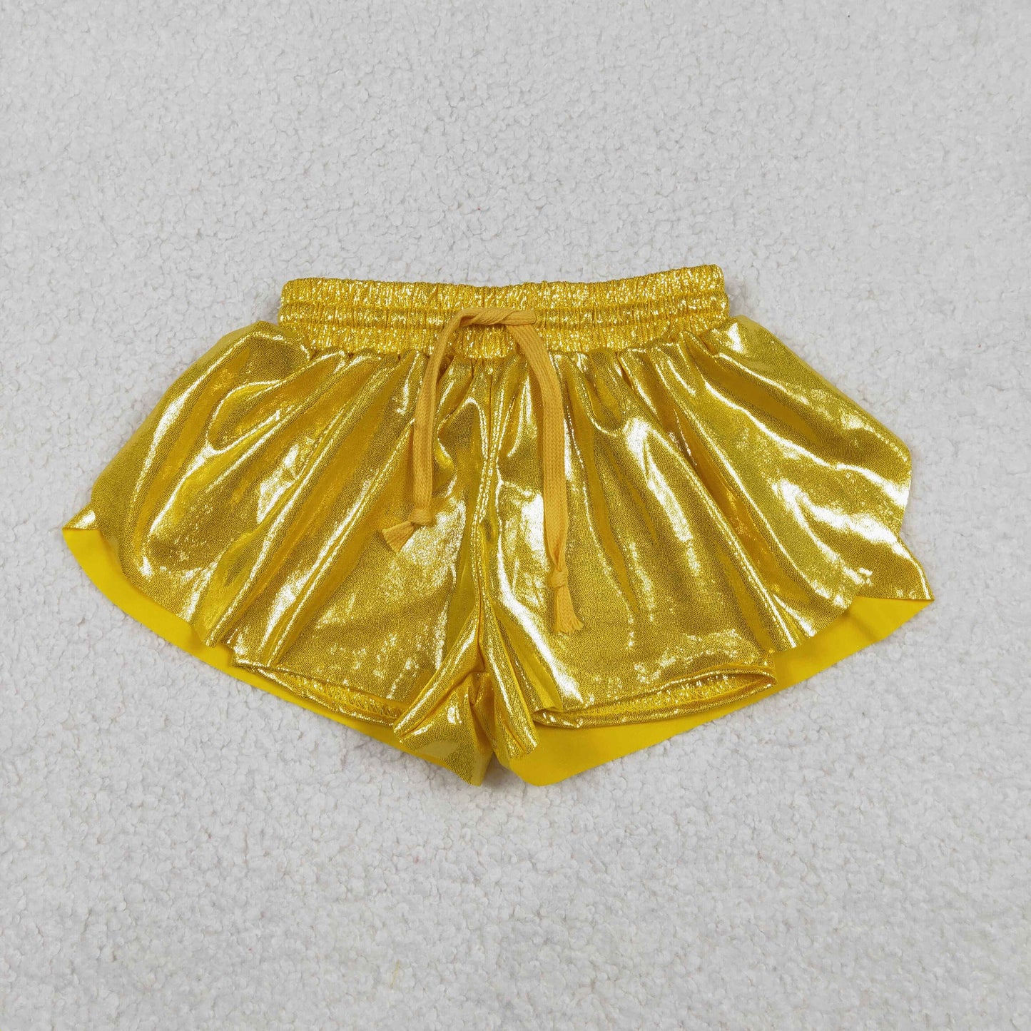 SS0687 Baby Girls Yellow Ruffle Shorts Bottom