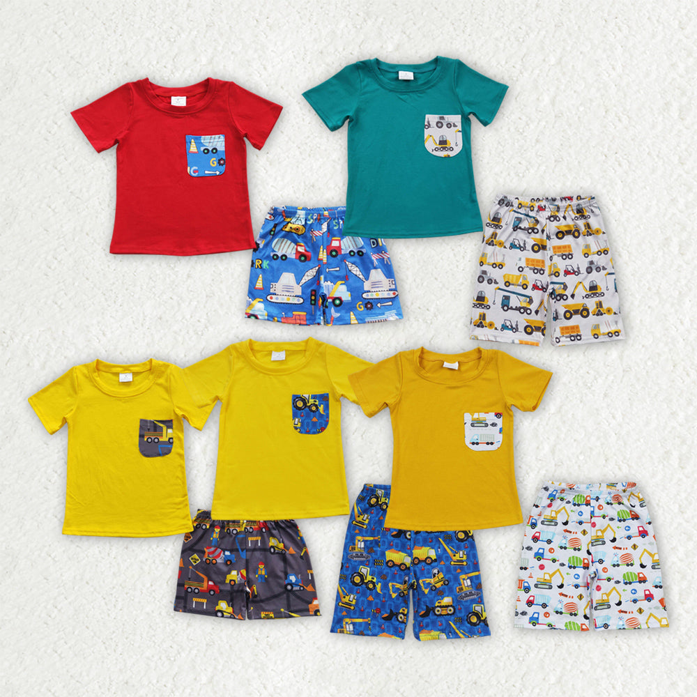 Sibling Baby Boys Cotton Pocket Top Construction Shorts Clothes