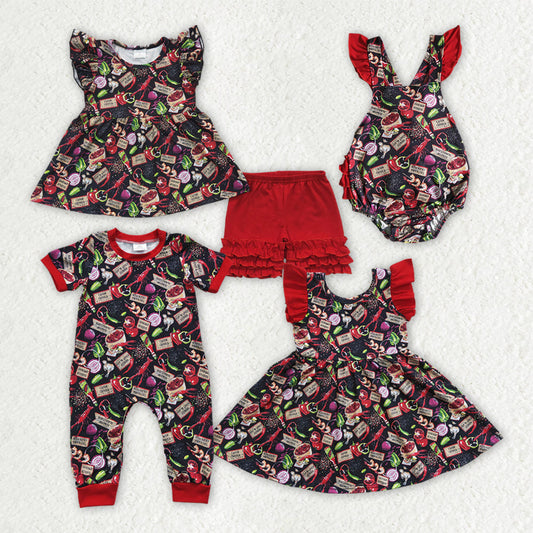 Sibling Baby Girls Crawfish Boys Rompers Dresses Outfits