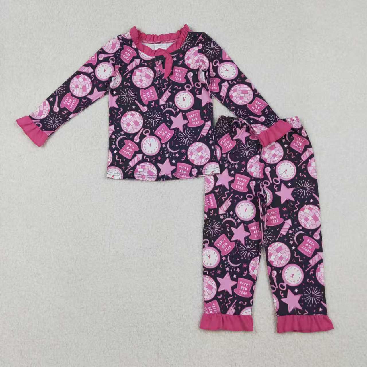 Sibling Baby Boys Girls Happy New Year Pant Pajamas Sets