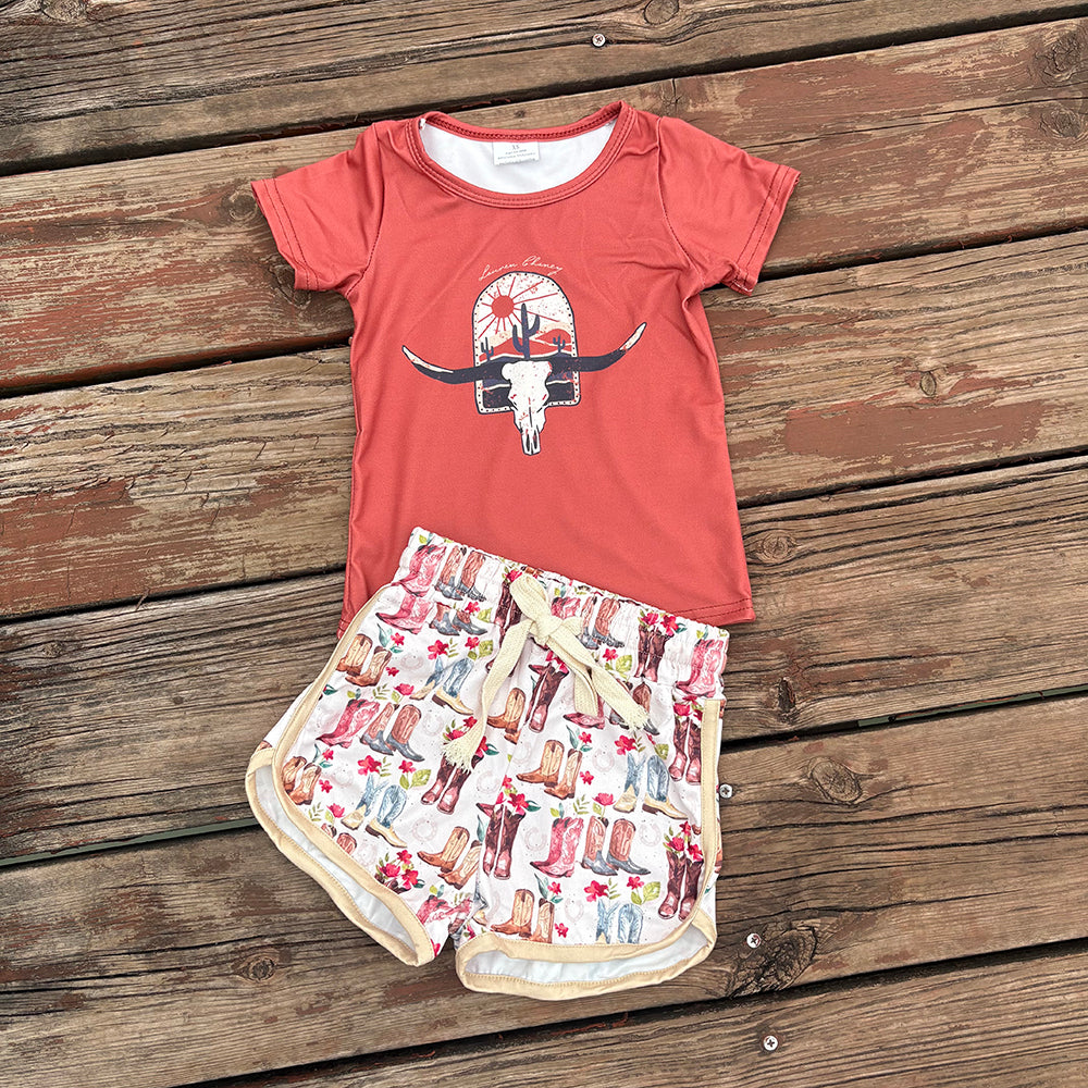Western Cowgirls Cow Shirt Top Shorts Outfits