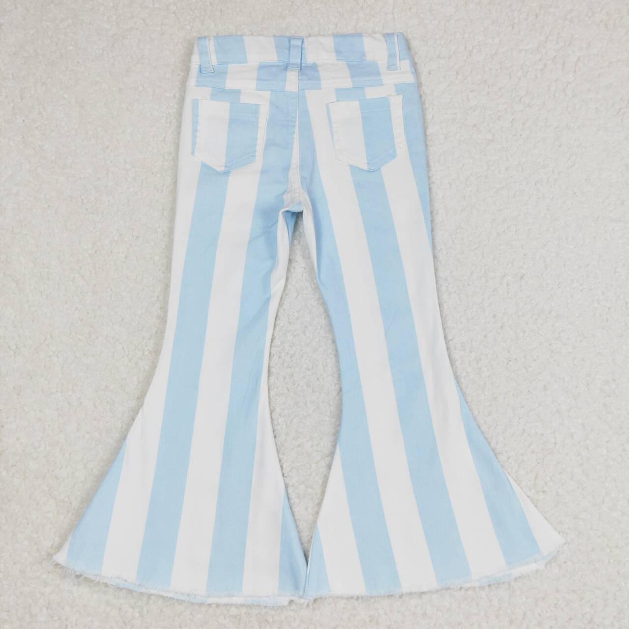 P0469 baby girl clothes blue stripes girl bell bottom pant jeans pant-2024.5.15