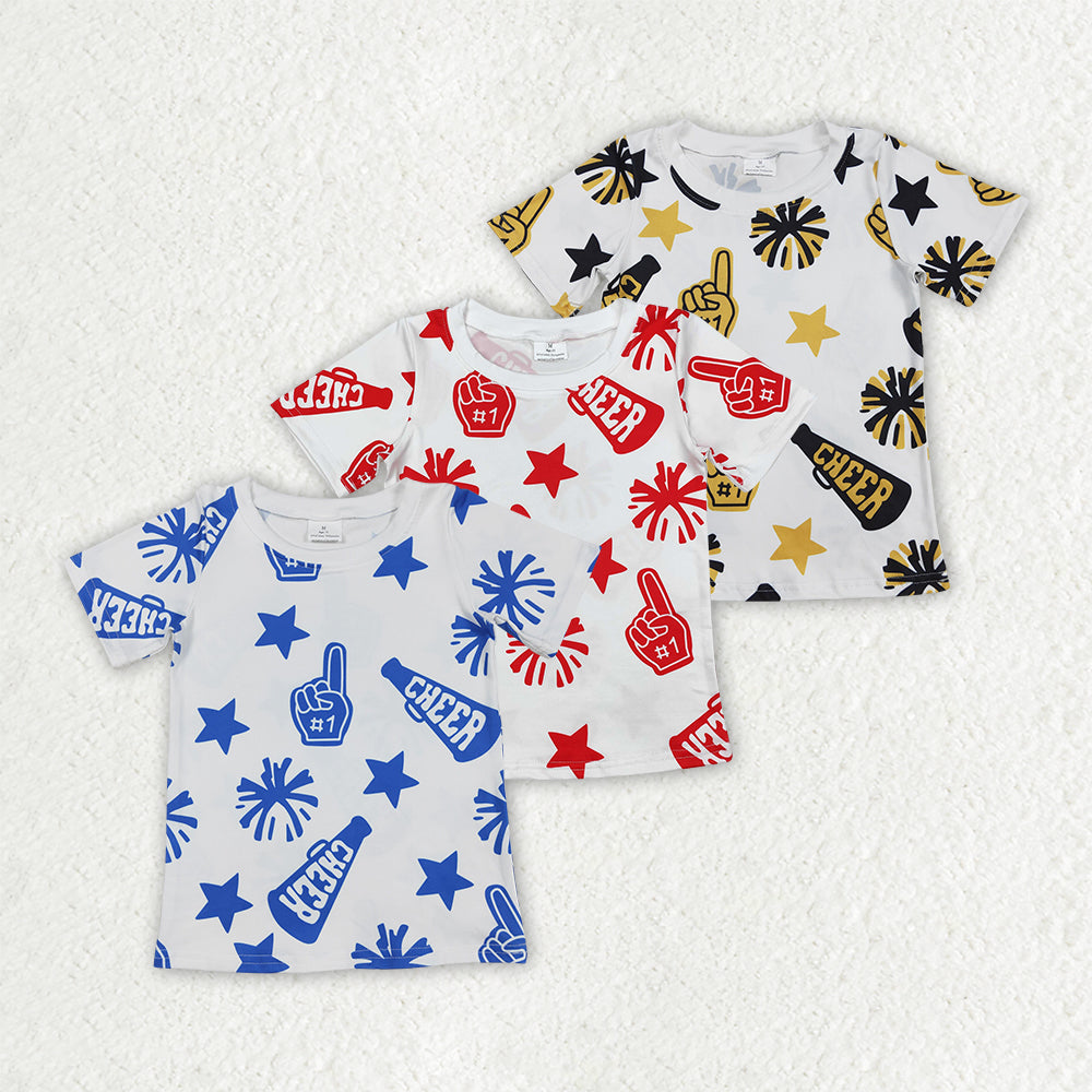 Sibling Baby Girls Boys Cheer Team Tee Shirts Tops