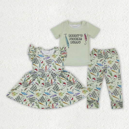 Sibling Girls Baby Boys Daddy Fishing Buddy Dresses Outfits