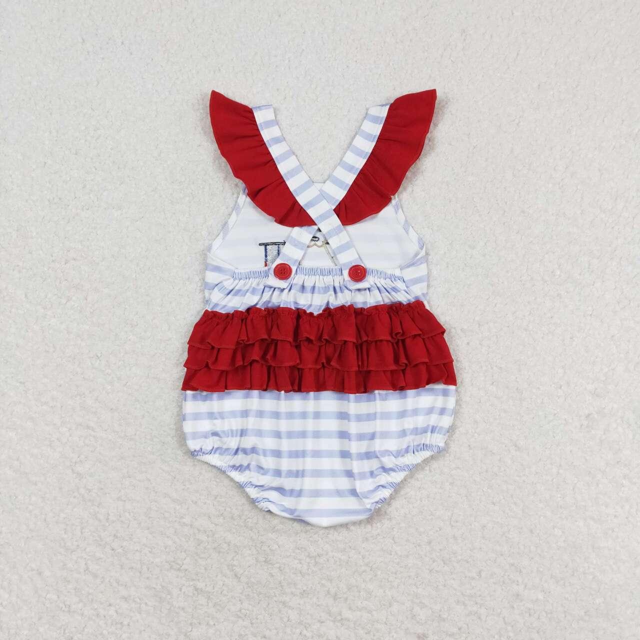 SR1081 baby girl clothes embroidery pubby 4th of July patriotic toddler girl summer bubble