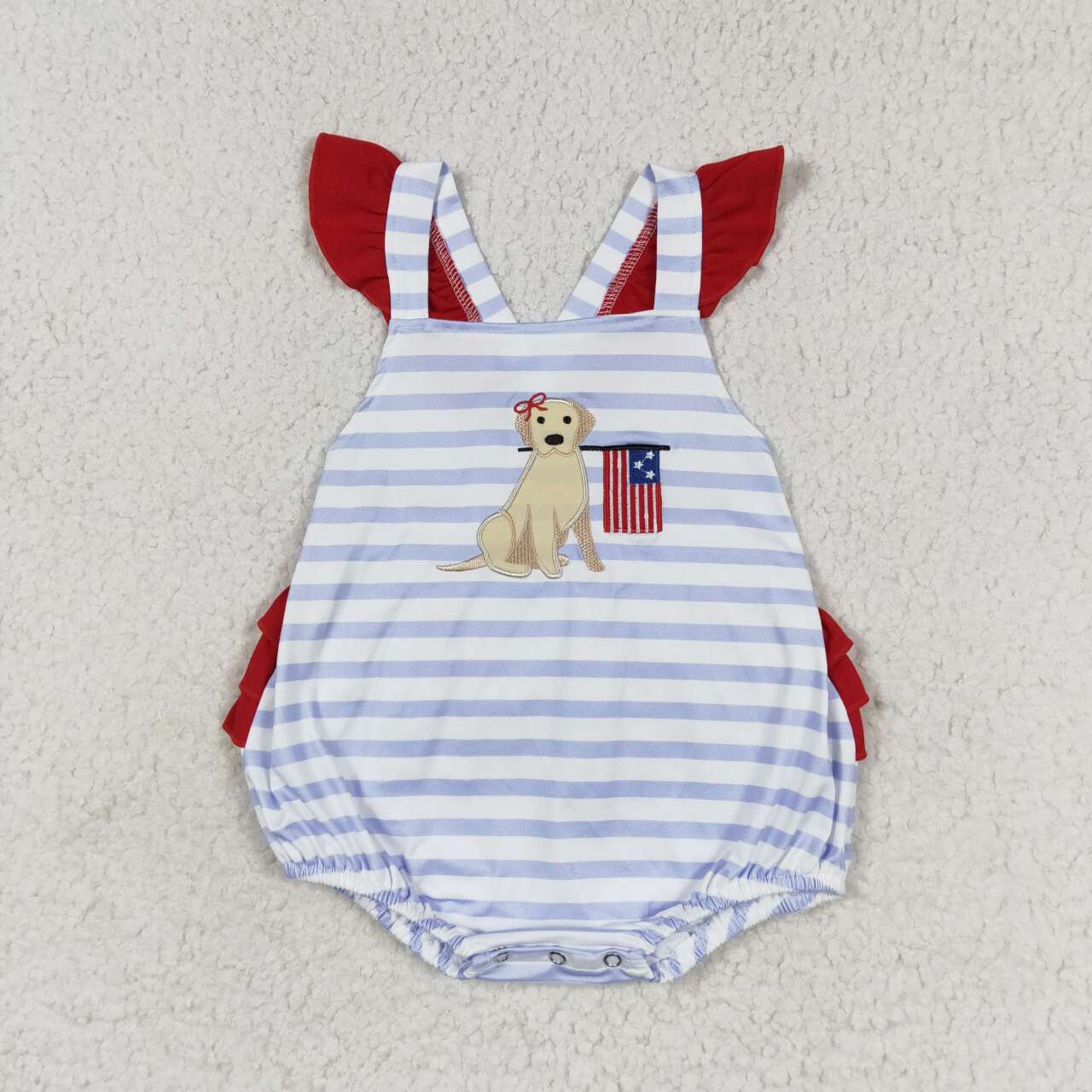 SR1081 baby girl clothes embroidery pubby 4th of July patriotic toddler girl summer bubble