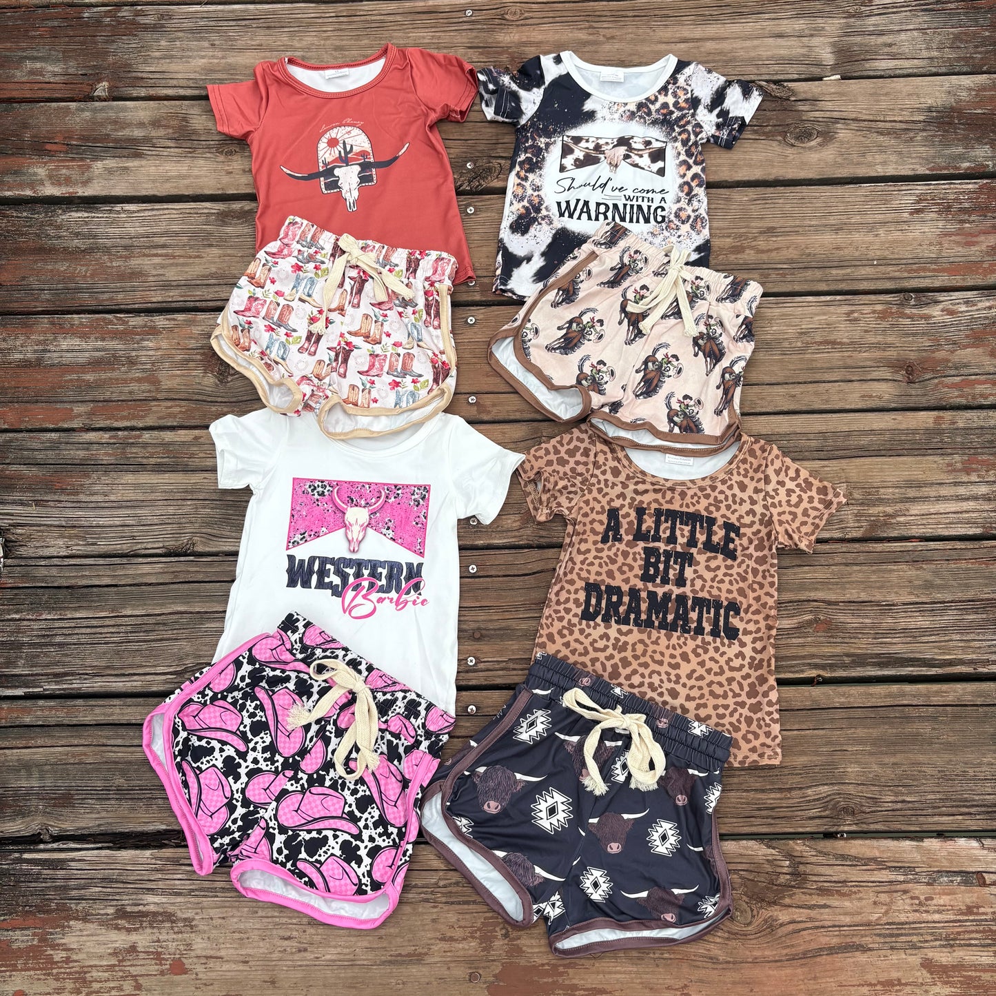 Western Cowgirls Cow Shirt Top Shorts Outfits