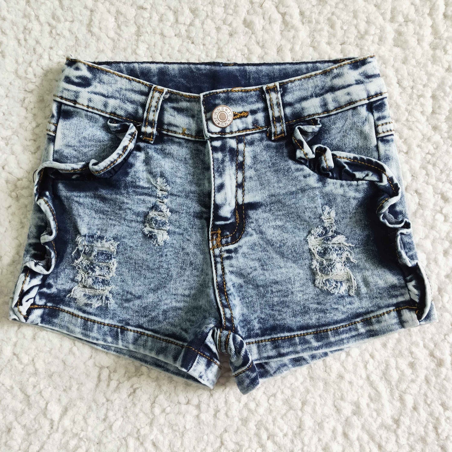 Baby Girls Blue Denim Shorts Bottom